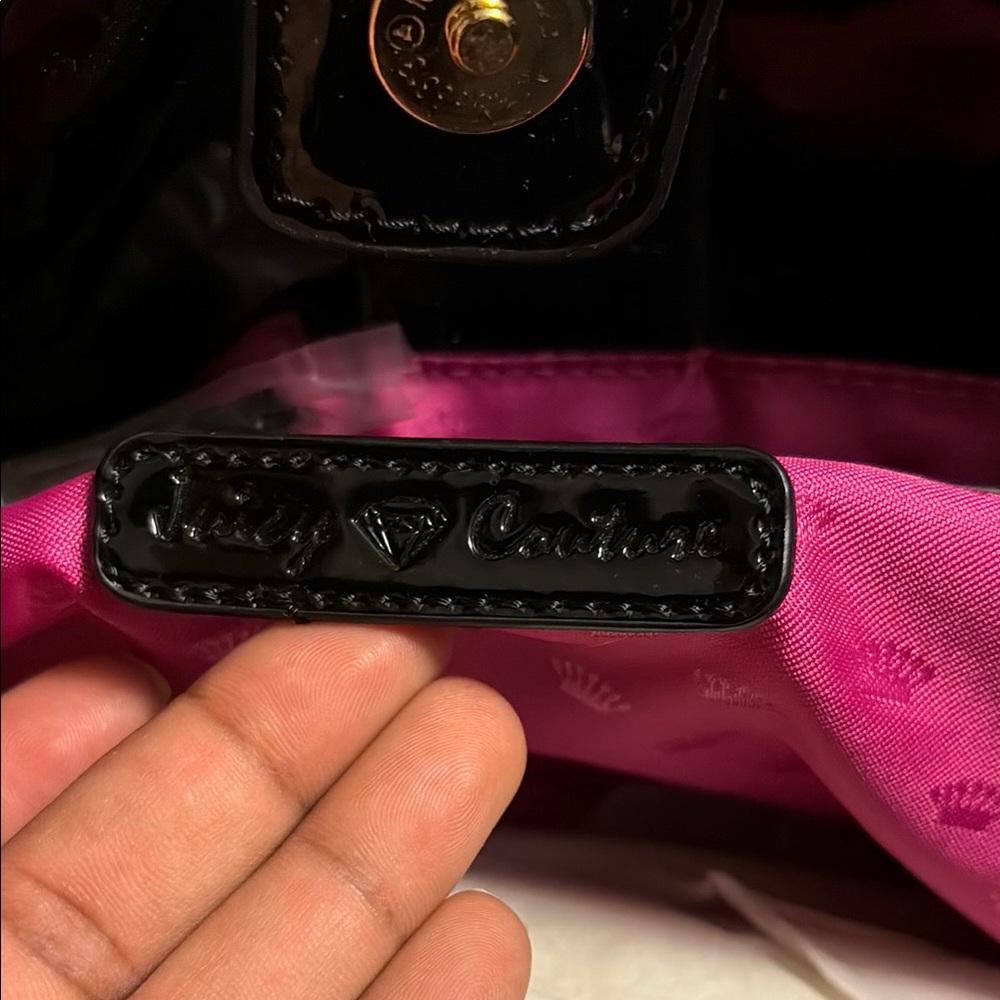 Juicy Couture Black and Gold Tote with Velvet and Patent Leather - Picture 7 of 10
